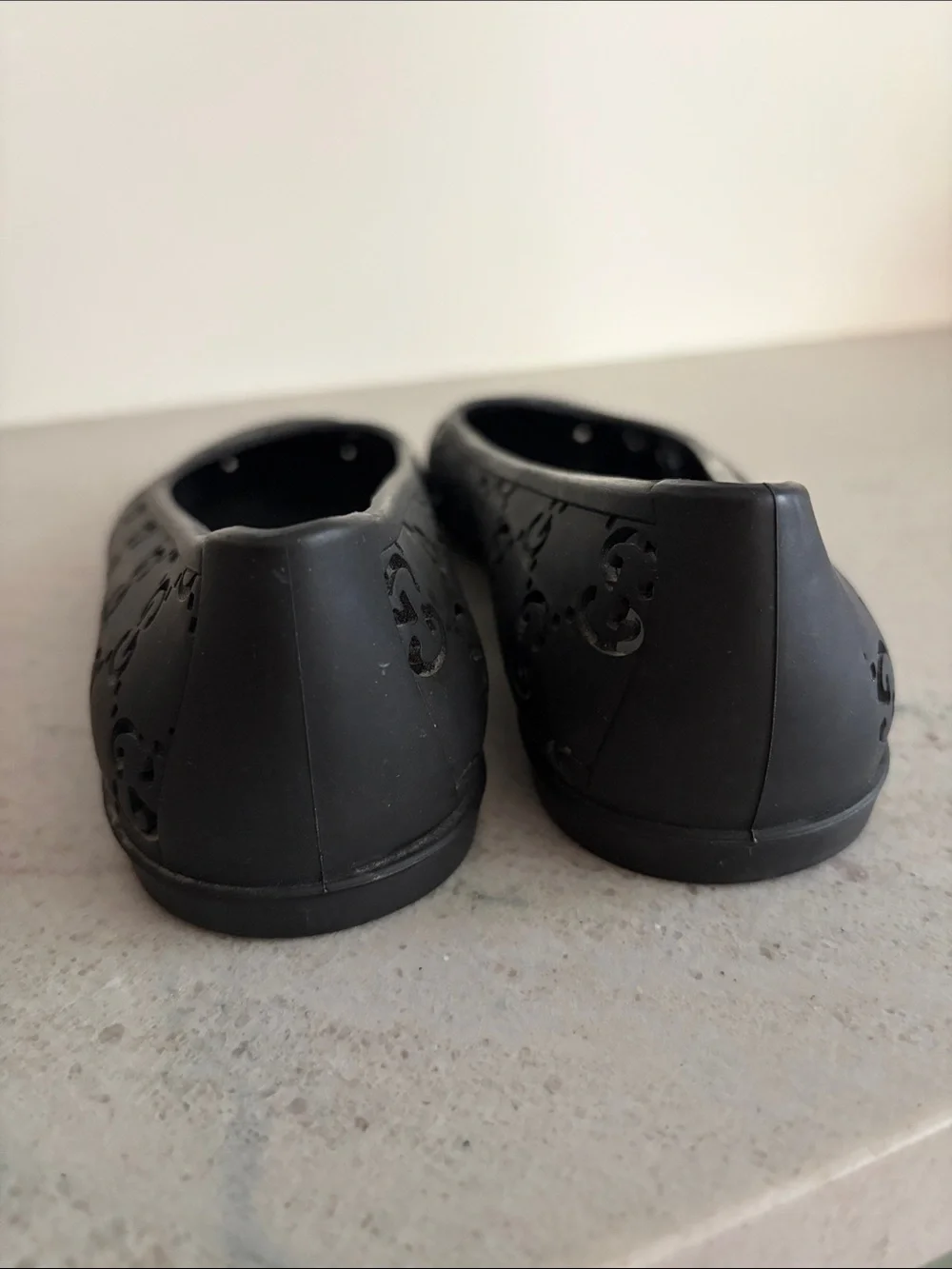 Gucci Black Rubber Ballet Flats Size 41 - Picture 8 of 9